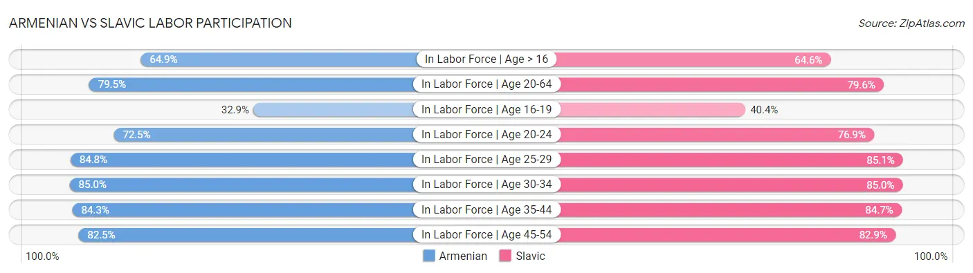 Armenian vs Slavic Labor Participation