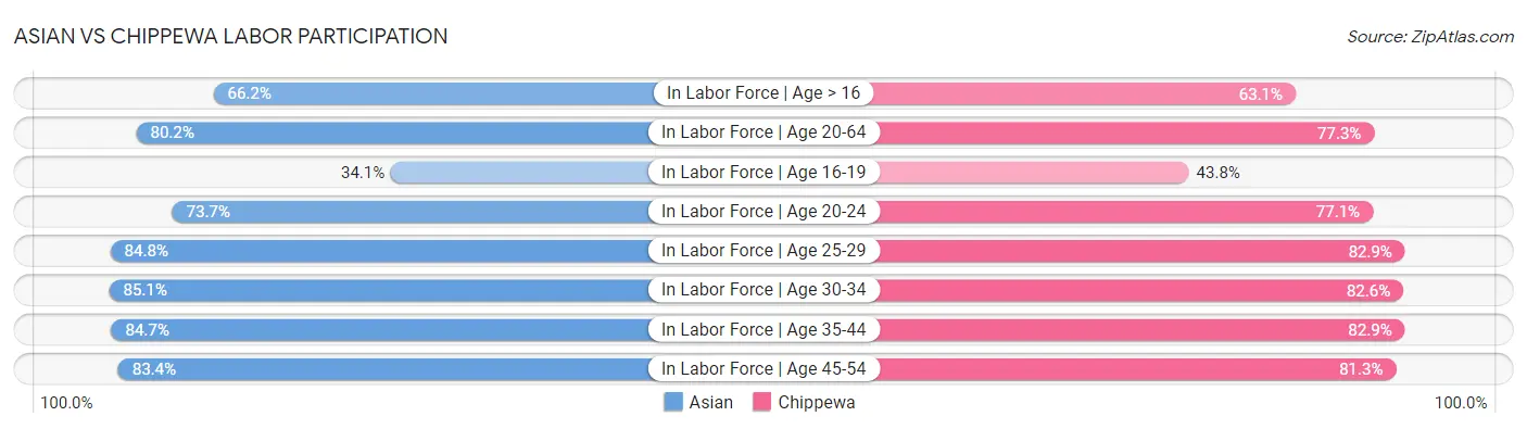 Asian vs Chippewa Labor Participation