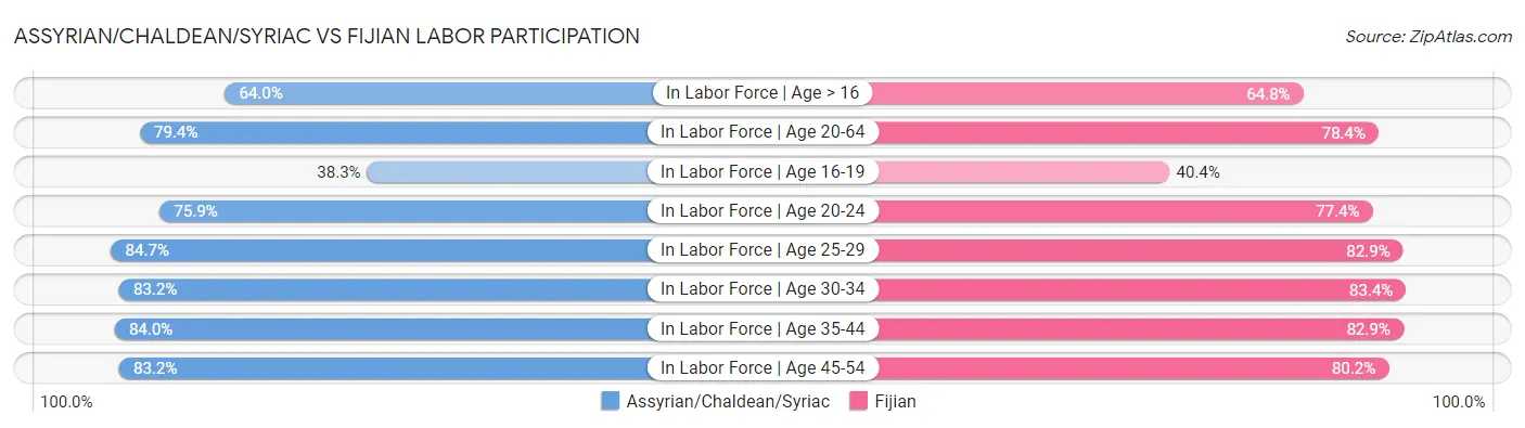 Assyrian/Chaldean/Syriac vs Fijian Labor Participation