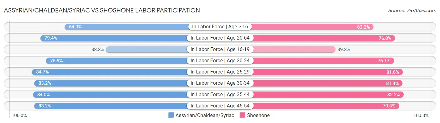 Assyrian/Chaldean/Syriac vs Shoshone Labor Participation