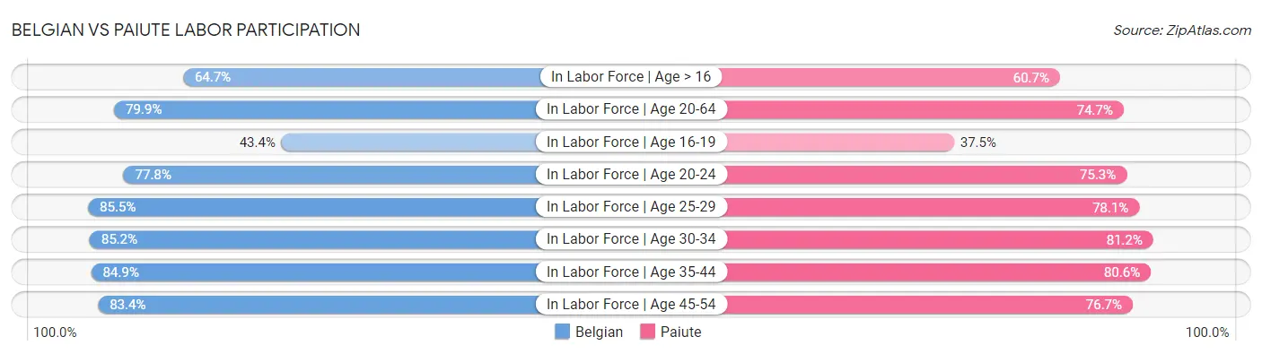 Belgian vs Paiute Labor Participation