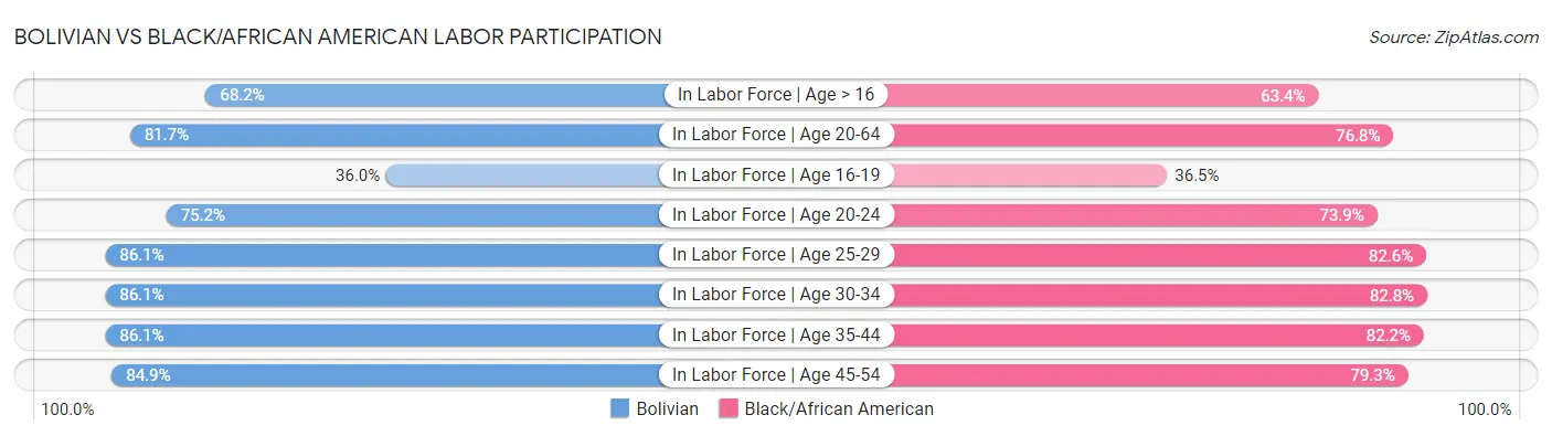 Bolivian vs Black/African American Labor Participation