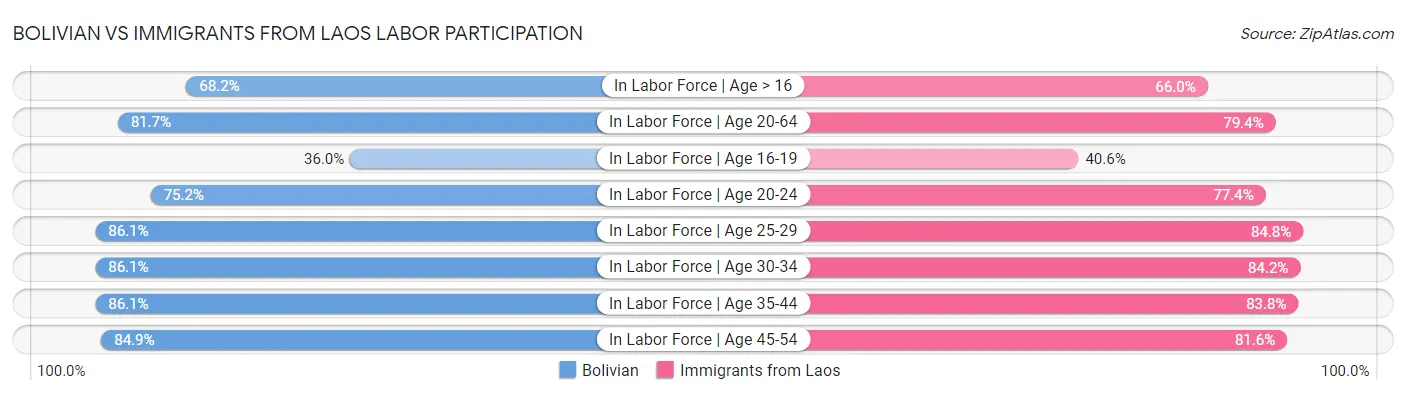Bolivian vs Immigrants from Laos Labor Participation