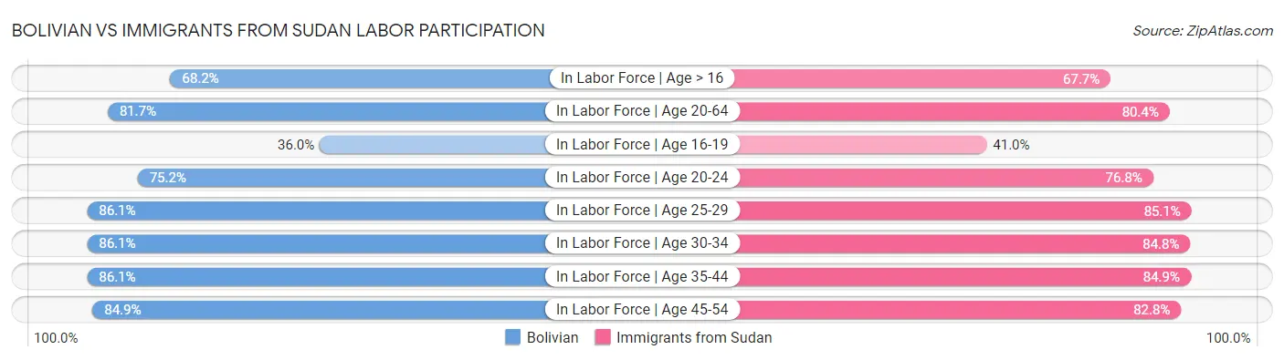 Bolivian vs Immigrants from Sudan Labor Participation