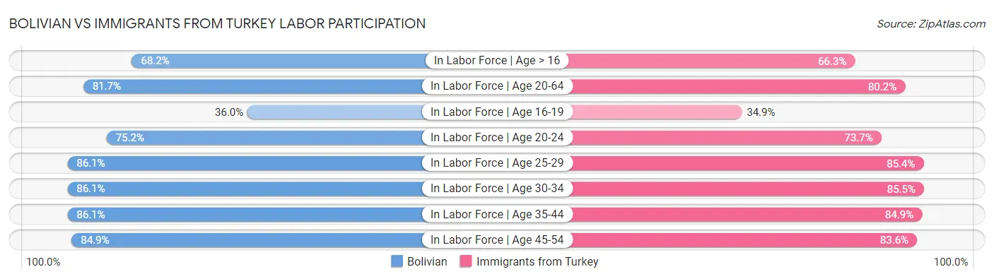 Bolivian vs Immigrants from Turkey Labor Participation