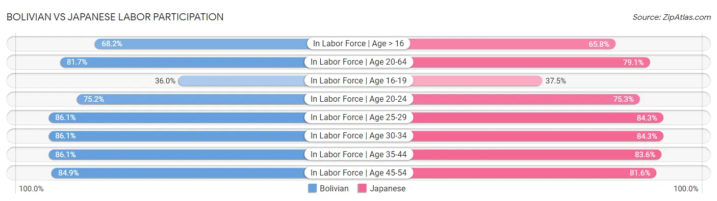 Bolivian vs Japanese Labor Participation