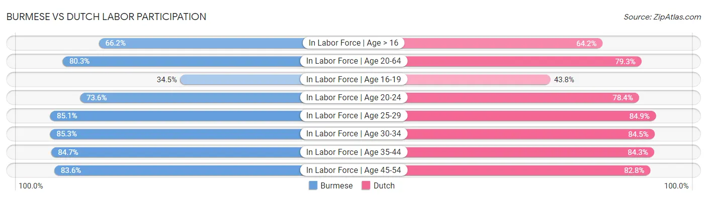 Burmese vs Dutch Labor Participation
