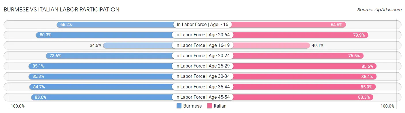Burmese vs Italian Labor Participation