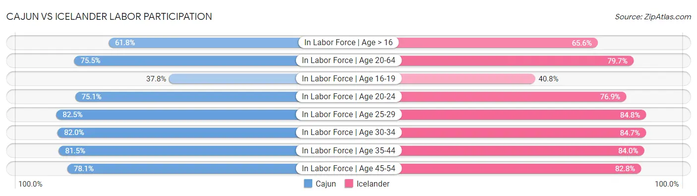 Cajun vs Icelander Labor Participation
