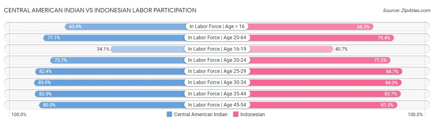 Central American Indian vs Indonesian Labor Participation