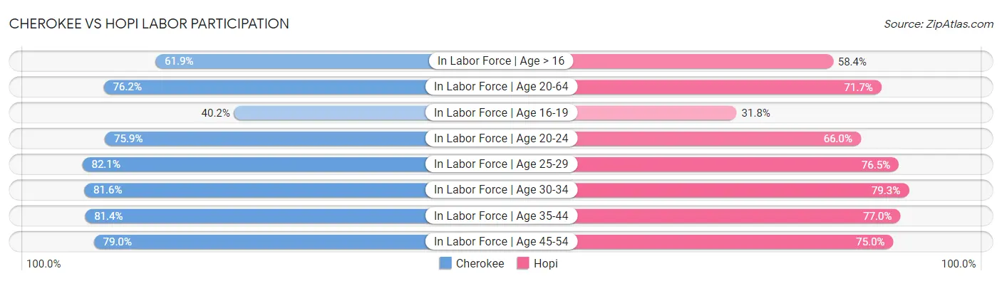 Cherokee vs Hopi Labor Participation