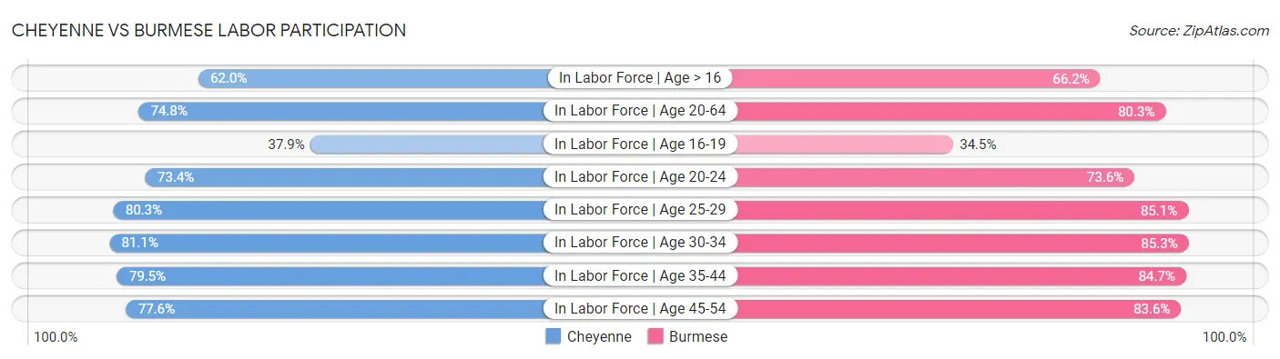 Cheyenne vs Burmese Labor Participation