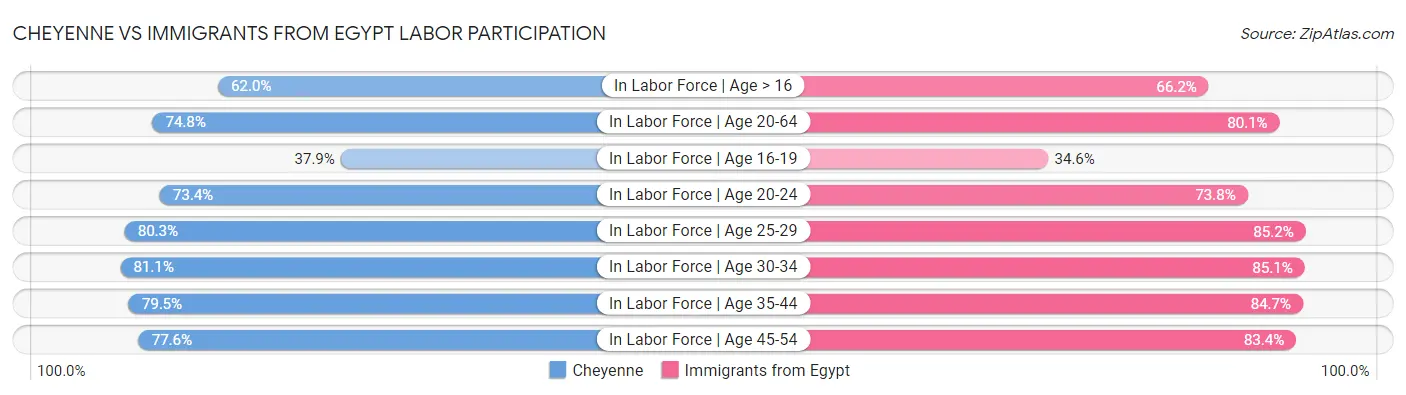Cheyenne vs Immigrants from Egypt Labor Participation
