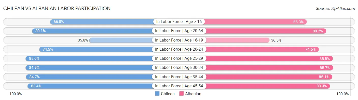 Chilean vs Albanian Labor Participation