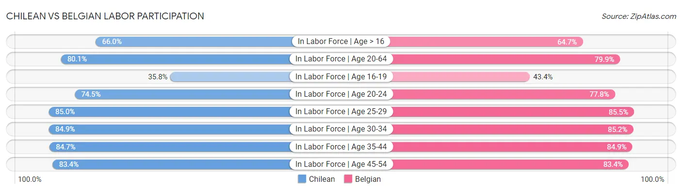 Chilean vs Belgian Labor Participation
