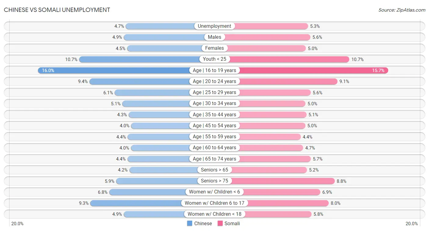 Chinese vs Somali Unemployment