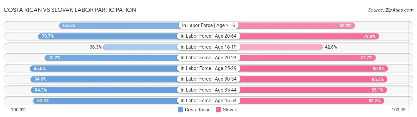 Costa Rican vs Slovak Labor Participation
