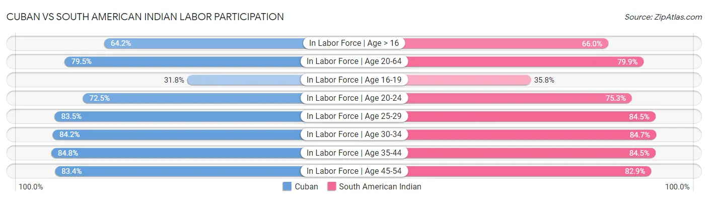 Cuban vs South American Indian Labor Participation