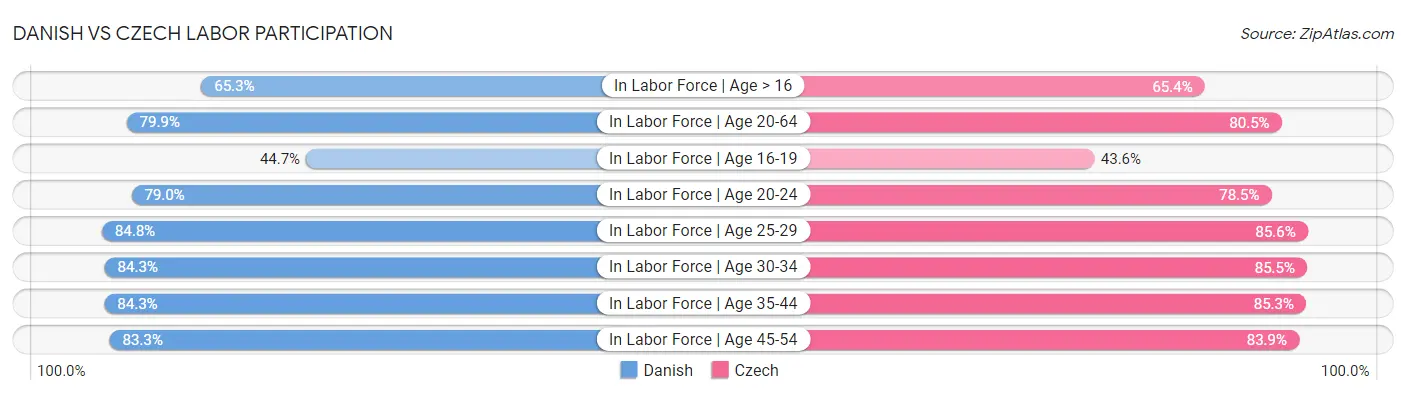 Danish vs Czech Labor Participation