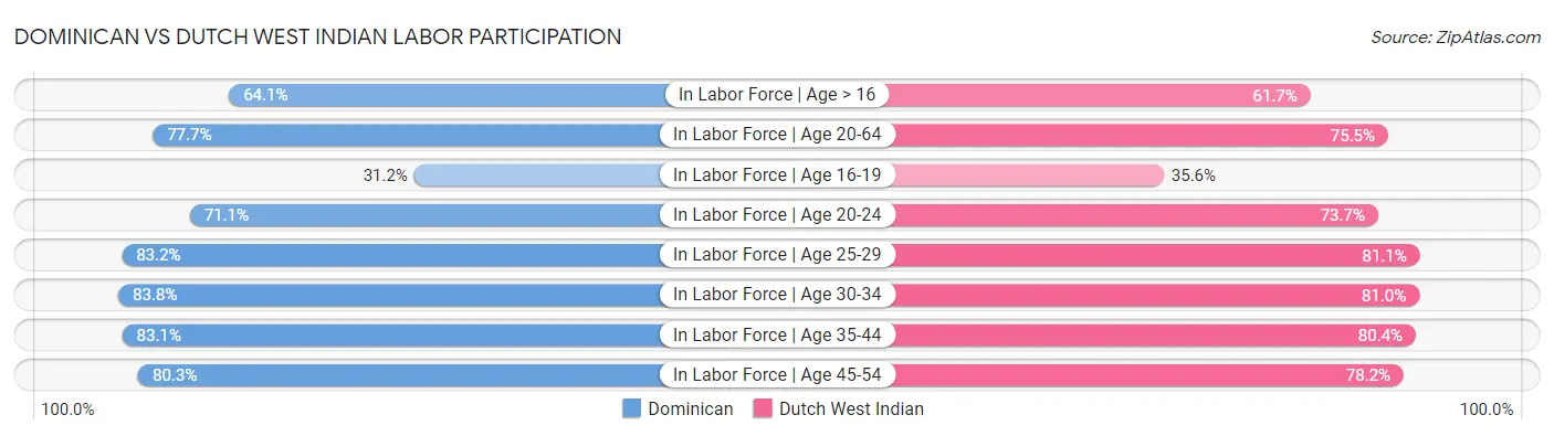 Dominican vs Dutch West Indian Labor Participation