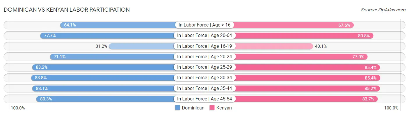 Dominican vs Kenyan Labor Participation