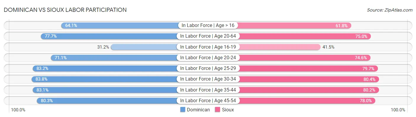 Dominican vs Sioux Labor Participation