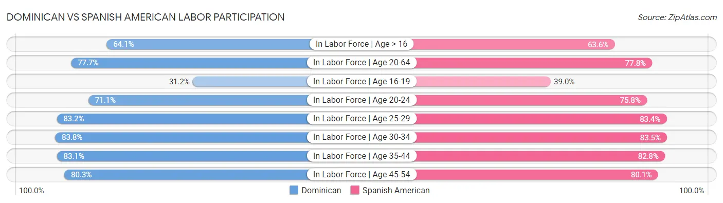 Dominican vs Spanish American Labor Participation