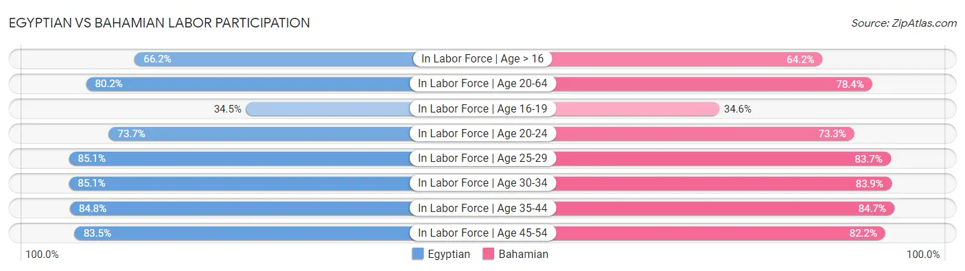 Egyptian vs Bahamian Labor Participation