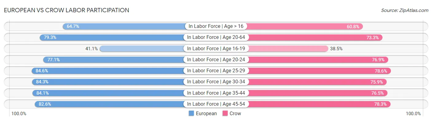 European vs Crow Labor Participation