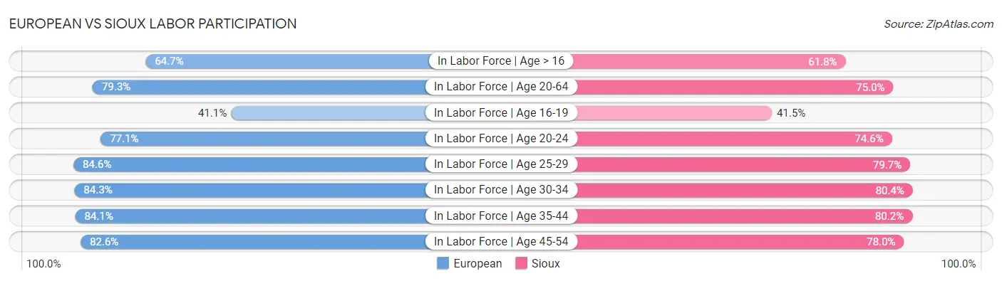 European vs Sioux Labor Participation