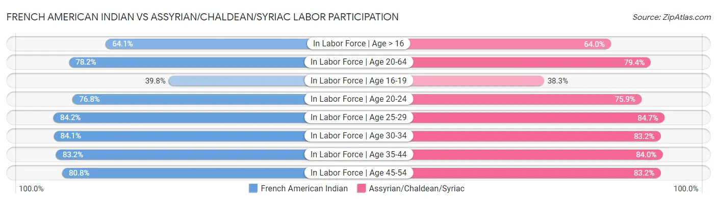 French American Indian vs Assyrian/Chaldean/Syriac Labor Participation