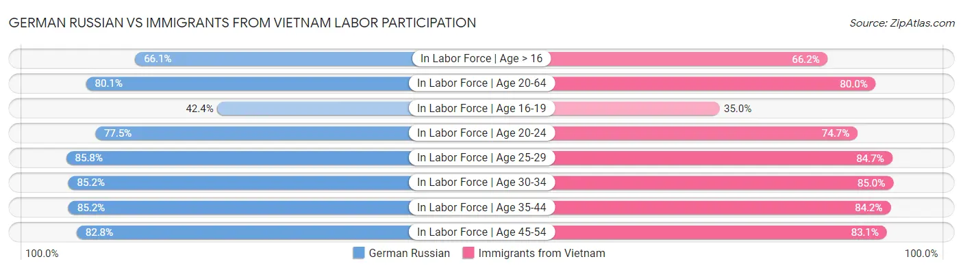 German Russian vs Immigrants from Vietnam Labor Participation