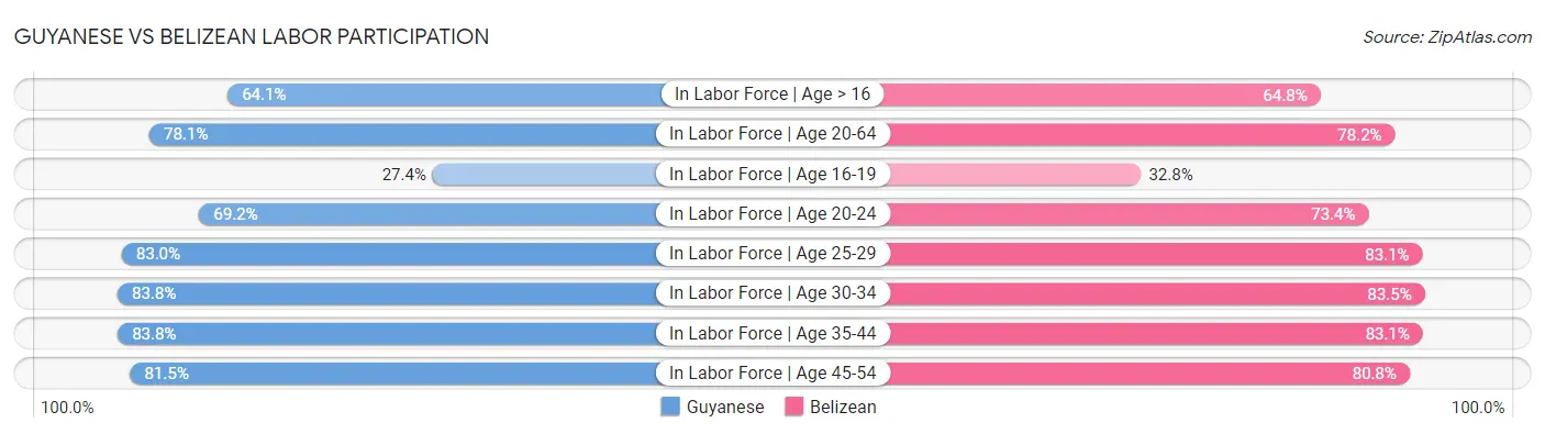 Guyanese vs Belizean Labor Participation