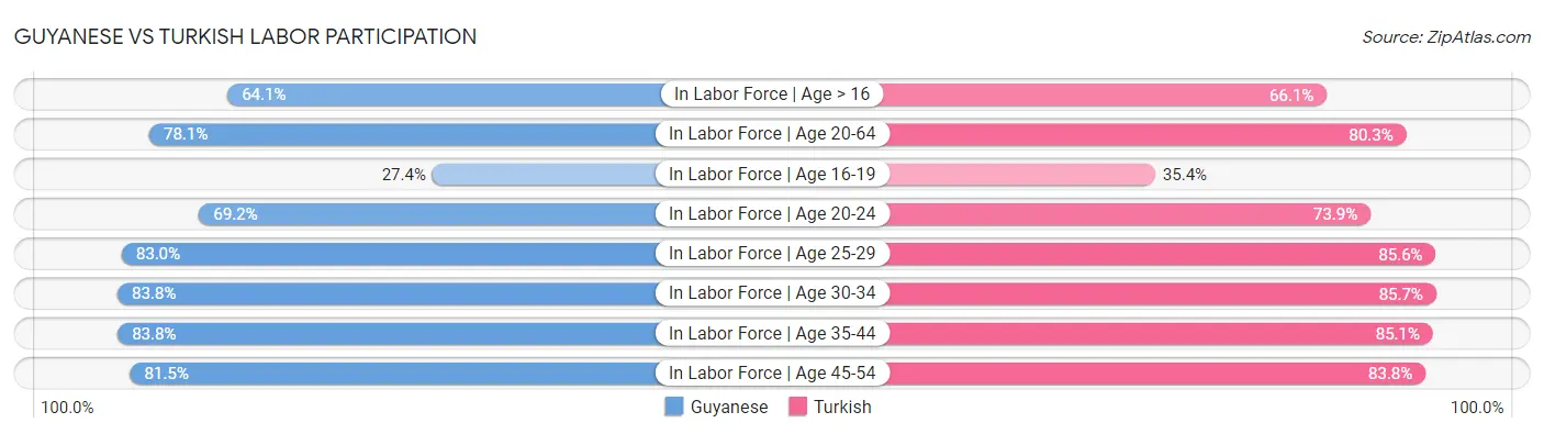 Guyanese vs Turkish Labor Participation