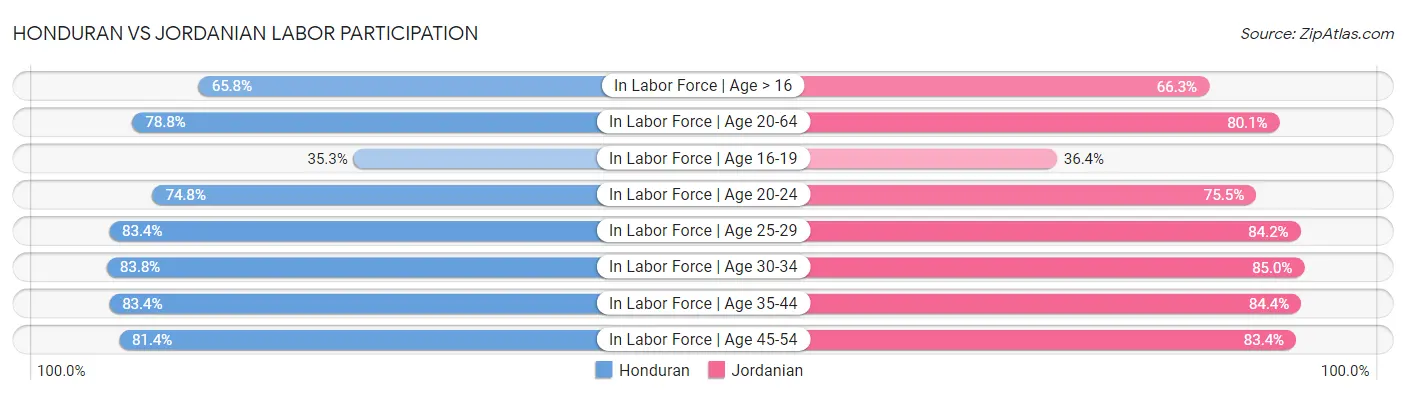 Honduran vs Jordanian Labor Participation