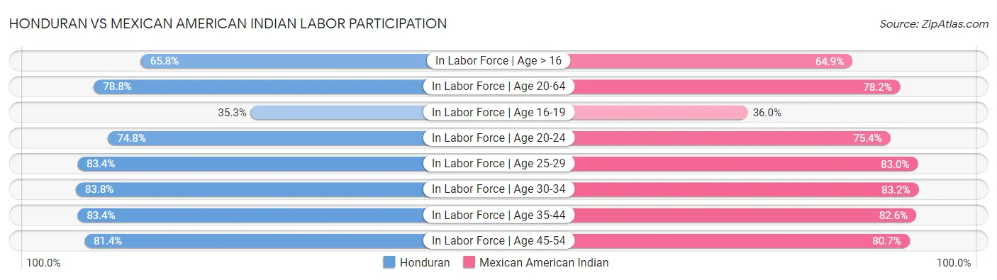 Honduran vs Mexican American Indian Labor Participation