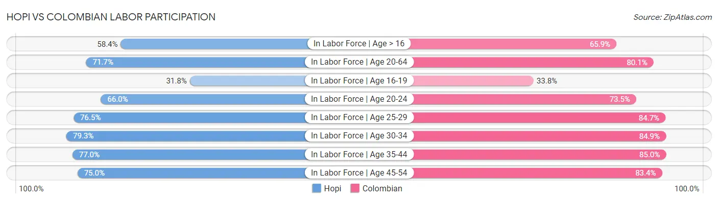Hopi vs Colombian Labor Participation