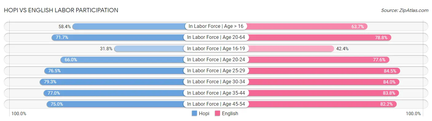 Hopi vs English Labor Participation