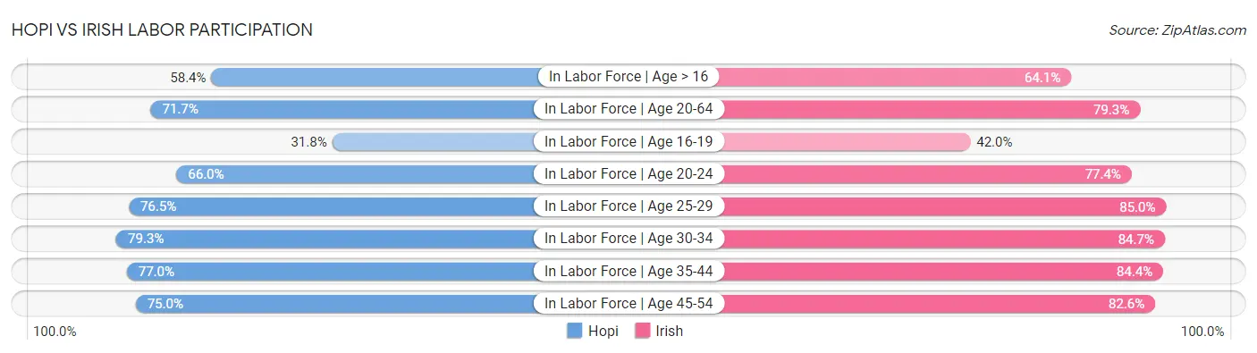 Hopi vs Irish Labor Participation