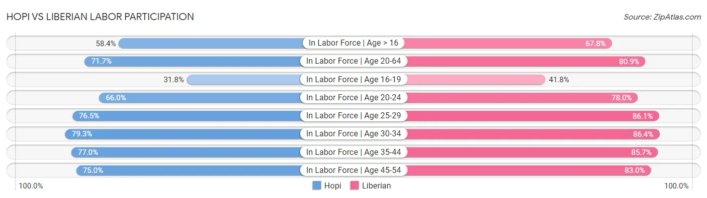 Hopi vs Liberian Labor Participation