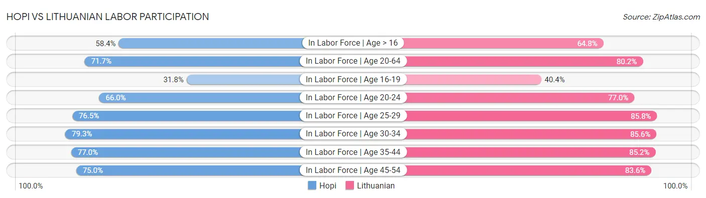 Hopi vs Lithuanian Labor Participation
