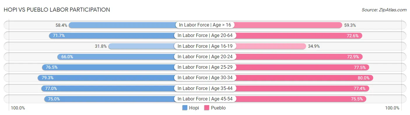 Hopi vs Pueblo Labor Participation