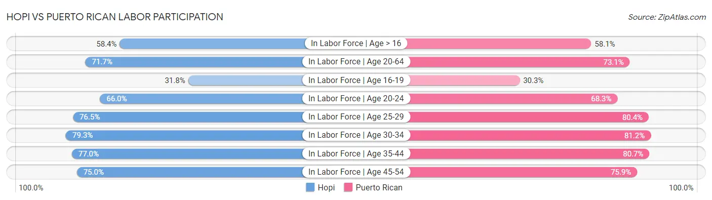 Hopi vs Puerto Rican Labor Participation