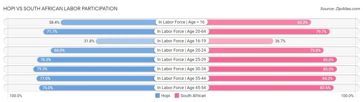 Hopi vs South African Labor Participation