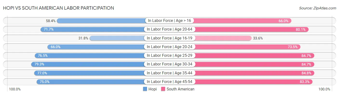 Hopi vs South American Labor Participation