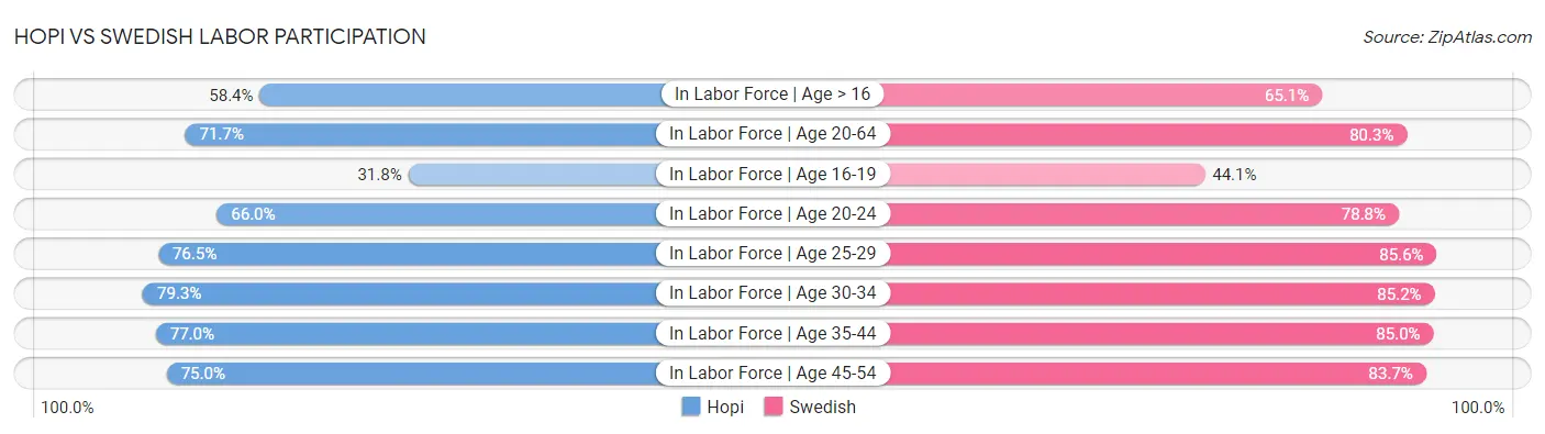 Hopi vs Swedish Labor Participation