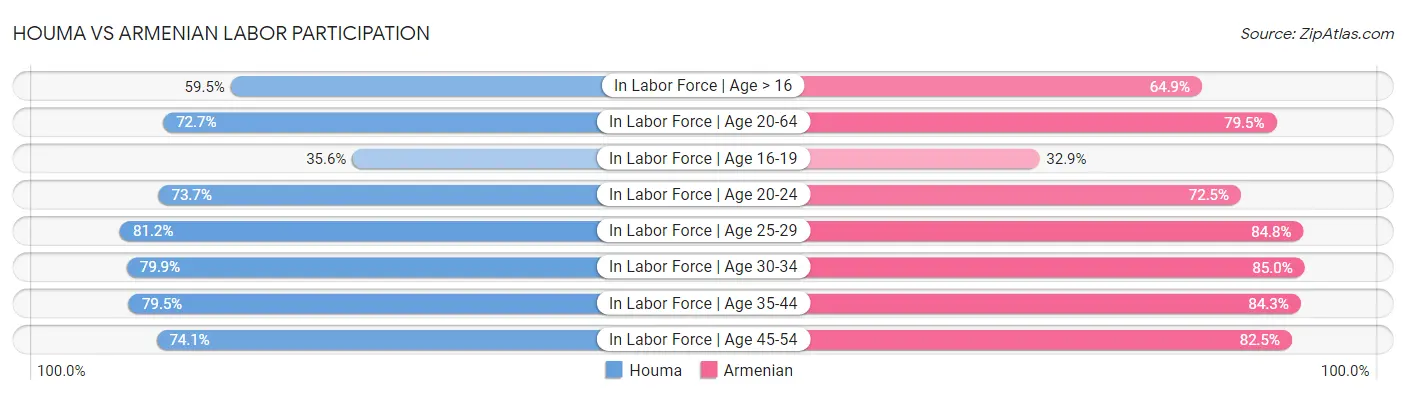 Houma vs Armenian Labor Participation