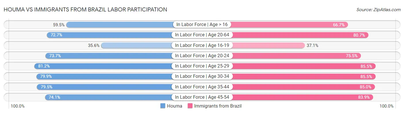 Houma vs Immigrants from Brazil Labor Participation