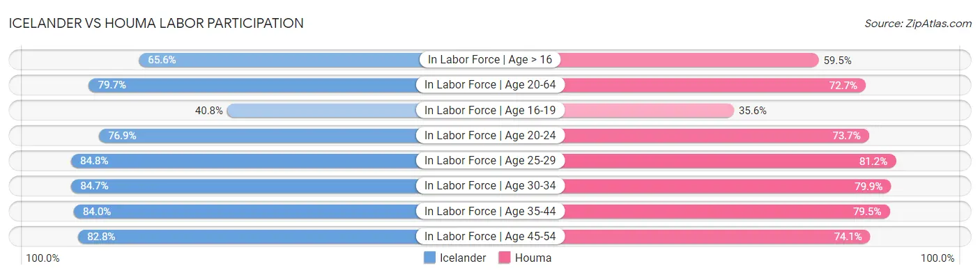 Icelander vs Houma Labor Participation