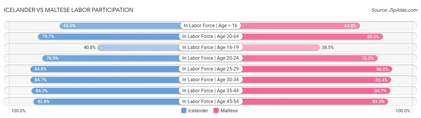 Icelander vs Maltese Labor Participation
